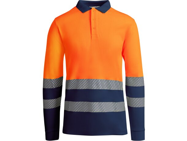 Polo Roly ATRIO LS alta visibilidad marino/naranja fluor