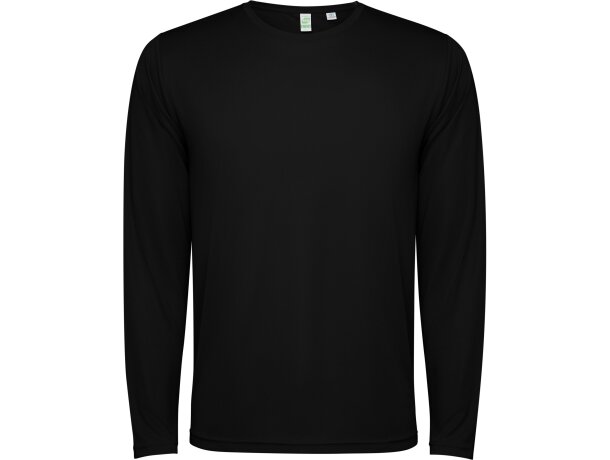 Camiseta técnica Estoril manga larga Roly poliéster reciclado Negro detalle 9