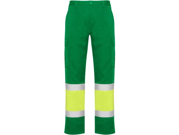 Pantalon verano NAOS Roly de alta visibilidad verde jardín/amarillo flúor