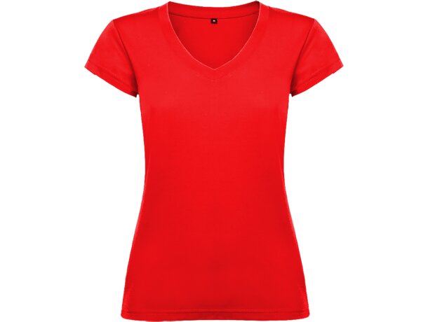 Camiseta de mujer VICTORIA con cuello V Roly rojo