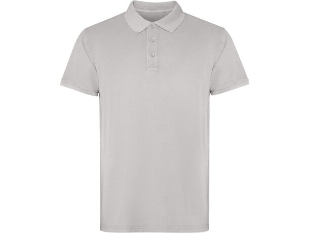 Polo Cobain de algodón piqué con efecto lavado unisex Roly Gris piedra lavado detalle 9