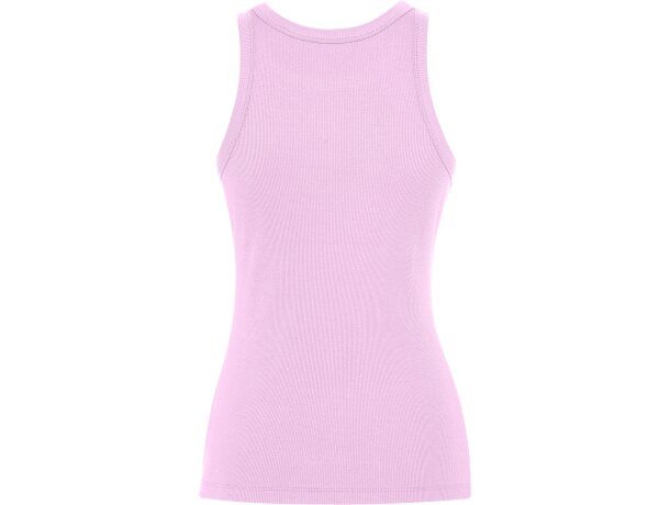 Camiseta sin mangas Dribe Roly en punto canalé stretch Rosa claro detalle 30
