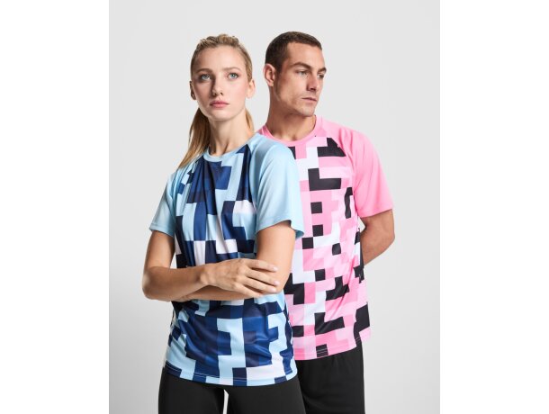 Camiseta técnica Ventor Roly poliéster interlock manga raglán Arena detalle 3