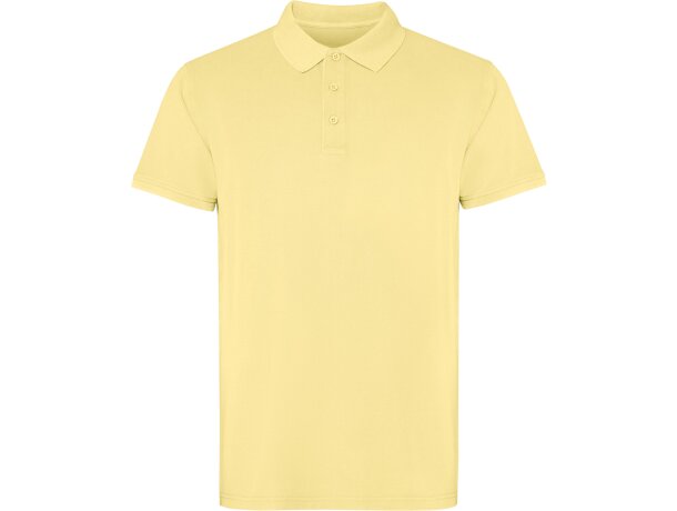 Polo Cobain de algodón piqué con efecto lavado unisex Roly Amarillo sweet lavado detalle 5
