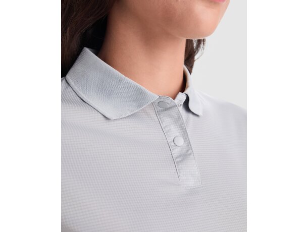 Polo Tormo Woman Roly de poliéster reciclado certificado GRS Blanco detalle 3