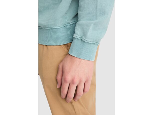 Sudadera Roly Jaya algodón 250 g/m² efecto lavado unisex Amarillo sweet lavado detalle 2