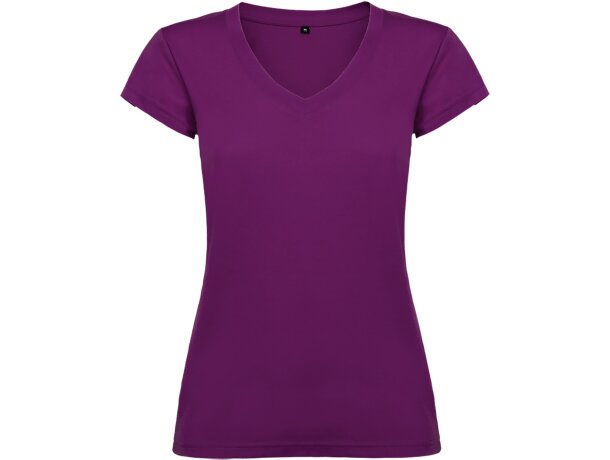 Camiseta de mujer VICTORIA con cuello V Roly purpura