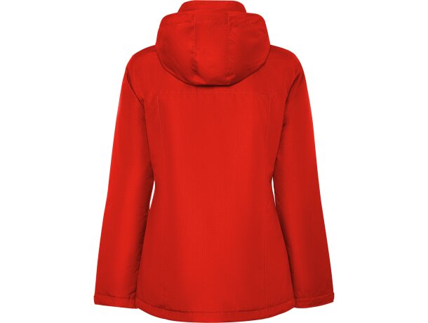 Parka mujer America Woman Roly con capucha extraíble reciclada Rojo detalle 32