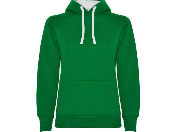 Sudadera URBAN WOMAN Roly con capucha verde kelly/blanco