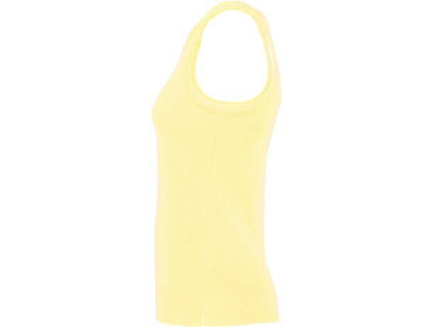 Camiseta sin mangas Dribe Roly en punto canalé stretch Amarillo sweet detalle 39