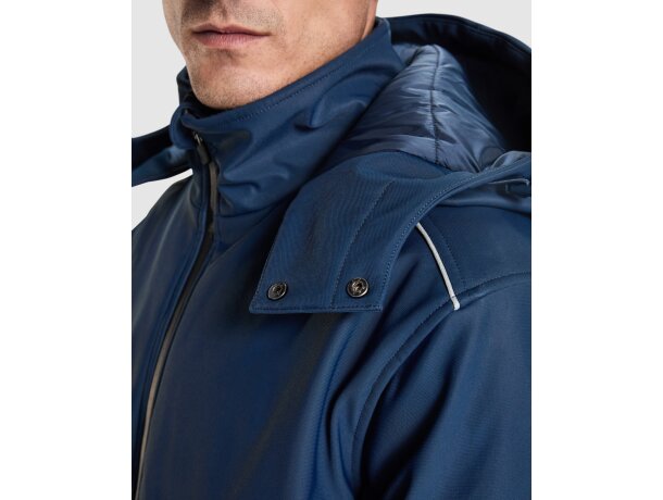Parka técnica Emin Roly impermeable transpirable unisex Negro detalle 3