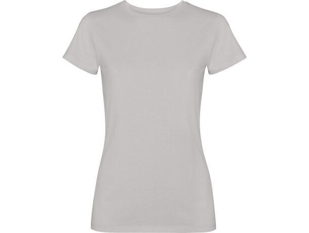 Camiseta mujer algodón peinado efecto lavado Roly Fiyi Gris piedra lavado detalle 9