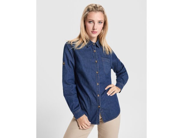 Camisa Lujan Woman Roly con tejido stretch para hostelería Vaquero detalle 4