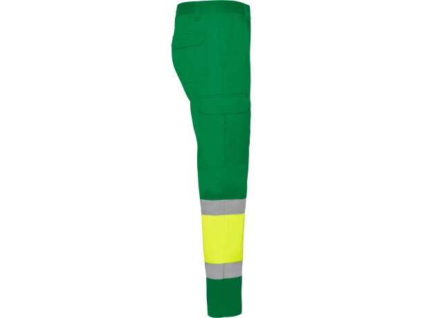 Pantalon verano NAOS Roly de alta visibilidad verde jardín/amarillo flúor