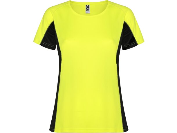 Camiseta SHANGHAI WOMAN Roly amarillo fluor/negro