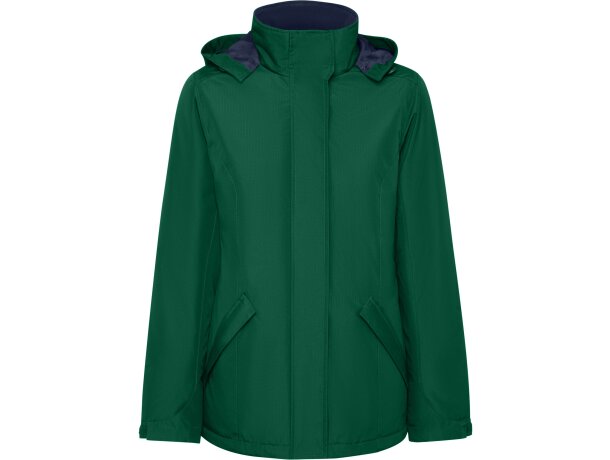 Parka mujer America Woman Roly con capucha extraíble reciclada Verde botella detalle 27