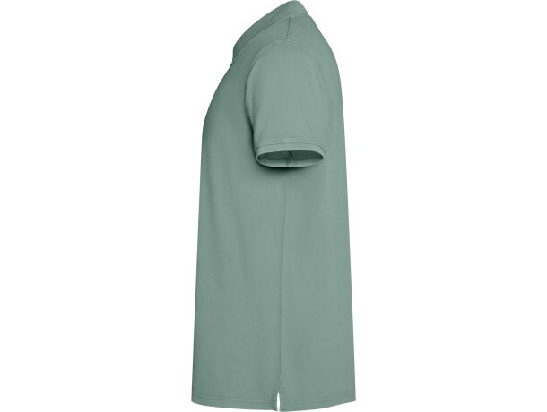 Polo Cobain de algodón piqué con efecto lavado unisex Roly Verde pato lavado detalle 27