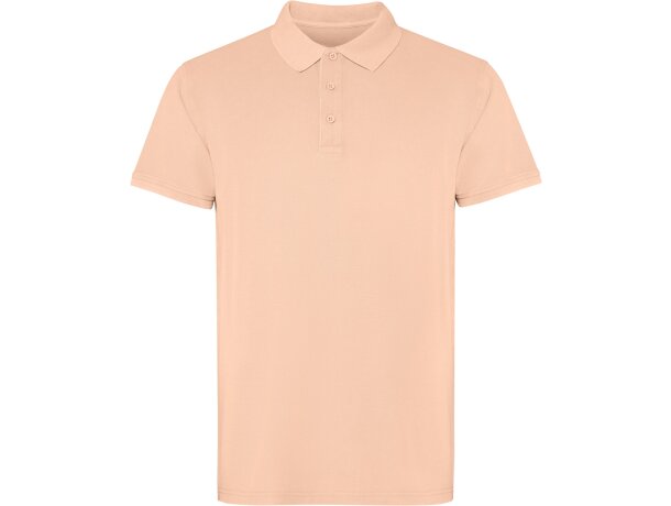 Polo Cobain de algodón piqué con efecto lavado unisex Roly Papaya claro lavado detalle 21