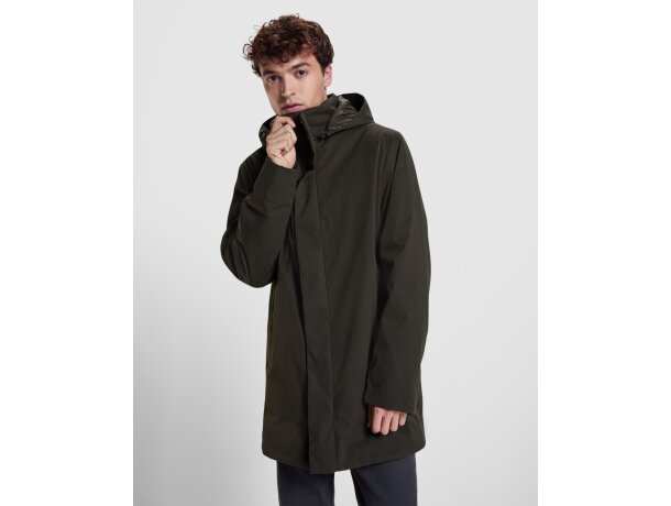 Parka acolchada Dome Roly negra con capucha extraíble unisex Negro detalle 1