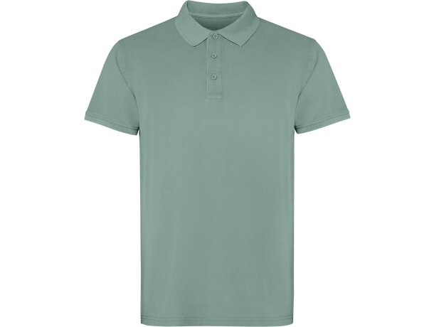 Polo Cobain de algodón piqué con efecto lavado unisex Roly Verde pato lavado detalle 25