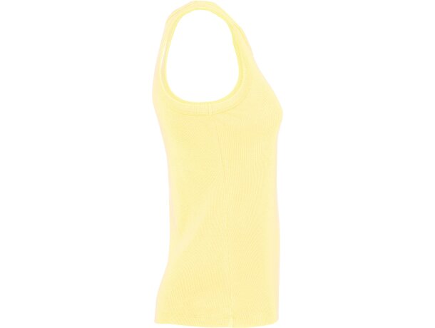 Camiseta sin mangas Dribe Roly en punto canalé stretch Amarillo sweet detalle 40
