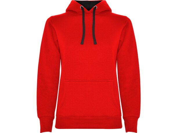 Sudadera URBAN WOMAN Roly con capucha rojo/negro