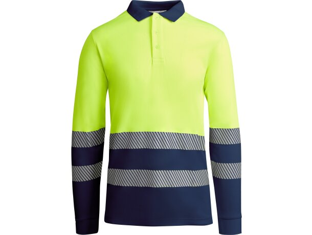 Polo Roly ATRIO LS alta visibilidad marino/amarillo fluor