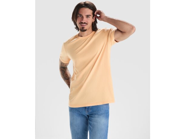 Camiseta Corgi Roly de algodón peinado 180 g para hombre Amarillo sweet lavado detalle 1