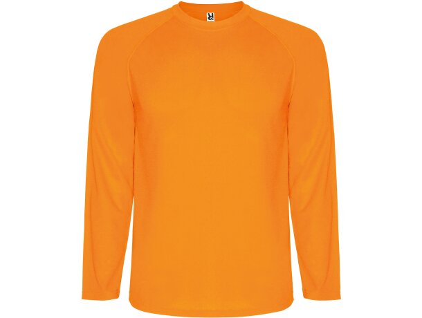 Camiseta técnica Roly MONTECARLO L/S naranja fluor