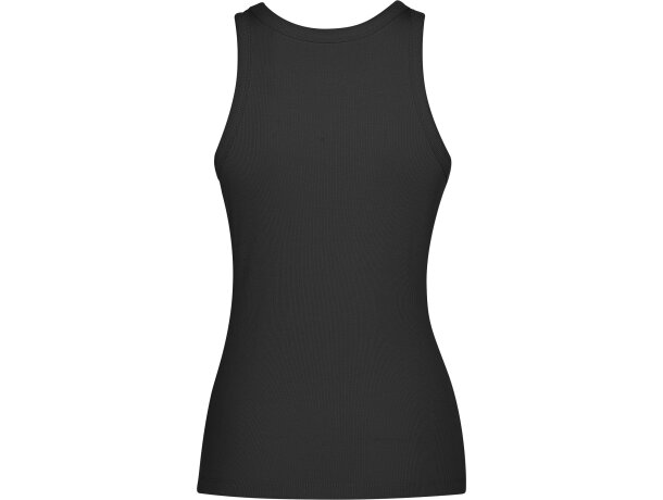 Camiseta sin mangas Dribe Roly en punto canalé stretch Negro detalle 10