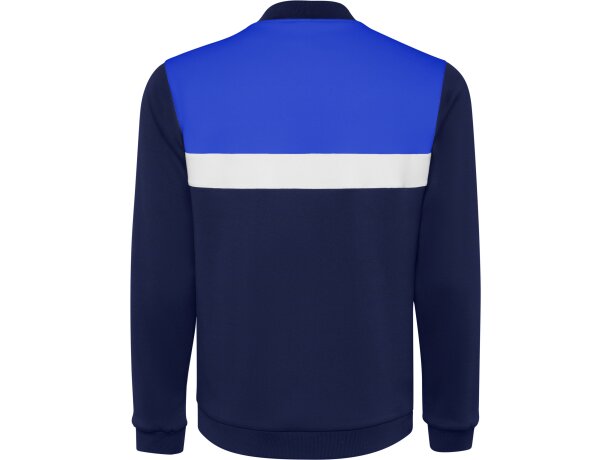 Sudadera deportiva Roly Leros bicolor con cremallera Royal/marino detalle 10
