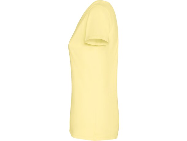 Camiseta mujer algodón peinado efecto lavado Roly Fiyi Amarillo sweet lavado detalle 7