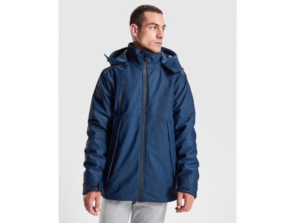Parka técnica Emin Roly impermeable transpirable unisex Negro detalle 4