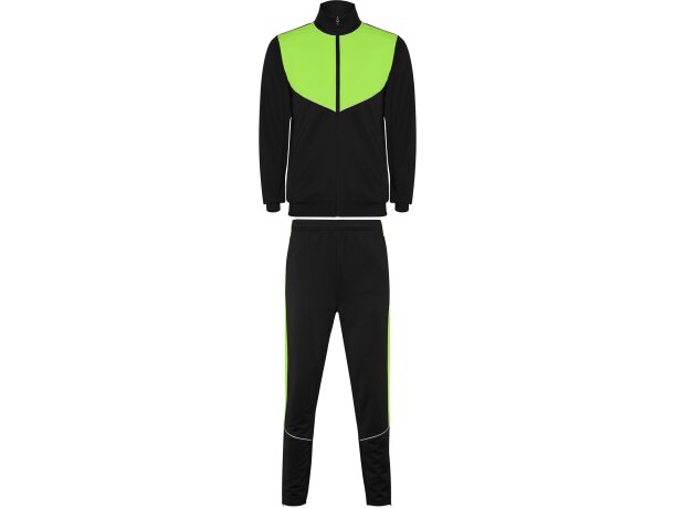 Chándal Evans Roly con cuello alto y laterales a contraste Marino/verde helecho detalle 60