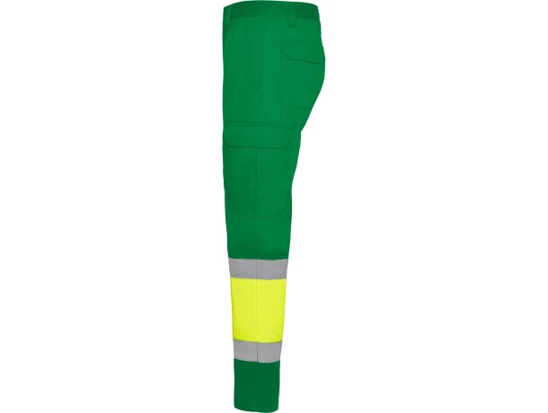 Pantalon verano NAOS Roly de alta visibilidad verde jardín/amarillo flúor