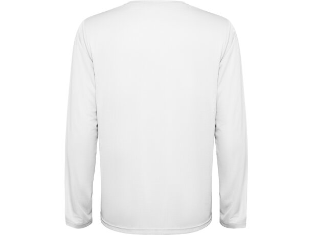 Camiseta técnica Estoril manga larga Roly poliéster reciclado Blanco detalle 6