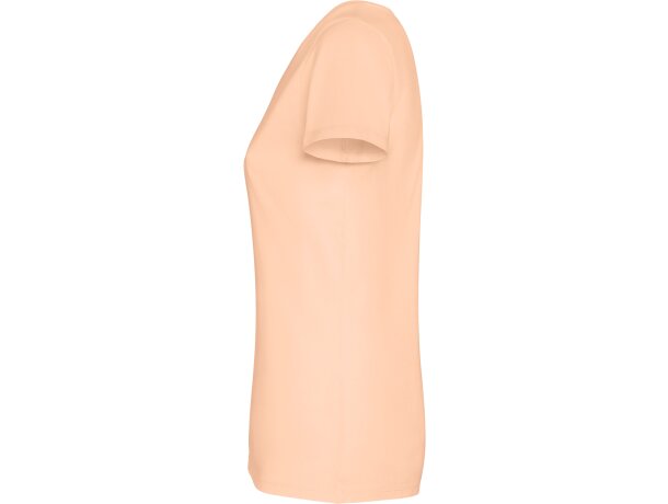 Camiseta mujer algodón peinado efecto lavado Roly Fiyi Papaya claro lavado detalle 23