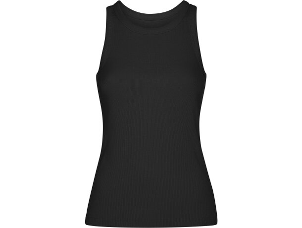 Camiseta sin mangas Dribe Roly en punto canalé stretch Negro detalle 9