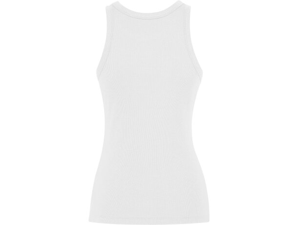 Camiseta sin mangas Dribe Roly en punto canalé stretch Blanco detalle 6