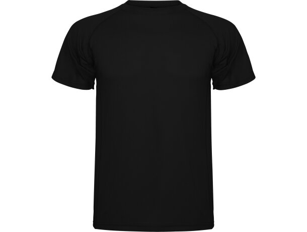 Camiseta técnica MONTECARLO manga corta unisex Roly 135 gr negro