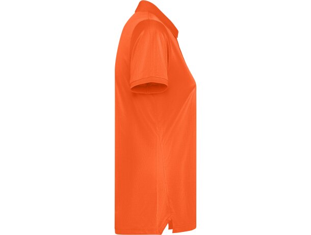 Polo Tormo Woman Roly de poliéster reciclado certificado GRS Naranja fuego detalle 24