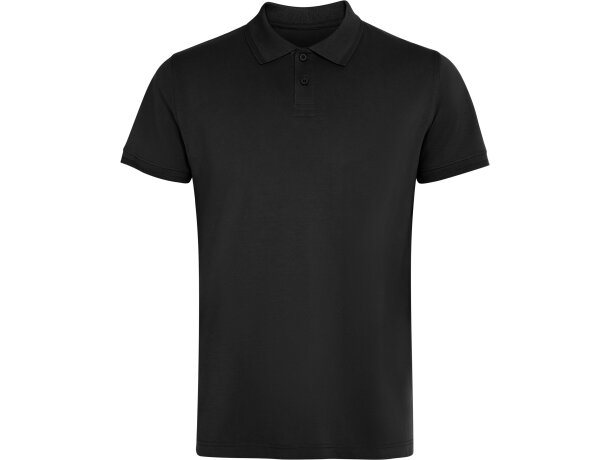 Polo Roly WOS manga corta tejido piqué stretch unisex Negro detalle 9