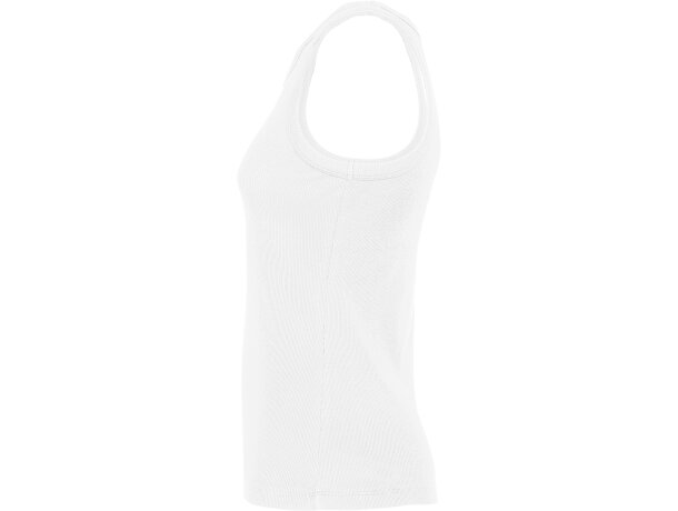 Camiseta sin mangas Dribe Roly en punto canalé stretch Blanco detalle 7