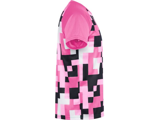 Camiseta técnica Ventor Roly poliéster interlock manga raglán Rosa seda detalle 24