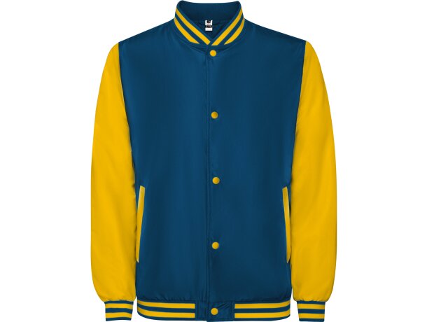 Chaqueta California Roly acolchada bicolor con cremallera Azul cobalto/amarillo golden detalle 13