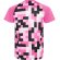 Camiseta técnica Ventor Roly poliéster interlock manga raglán Rosa seda detalle 22