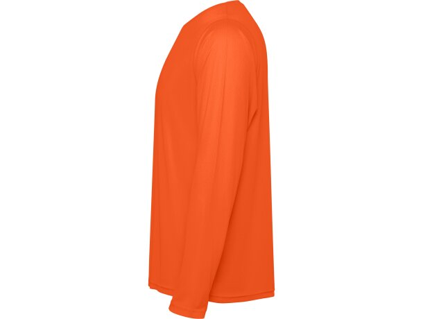 Camiseta técnica Estoril manga larga Roly poliéster reciclado Naranja fuego detalle 23