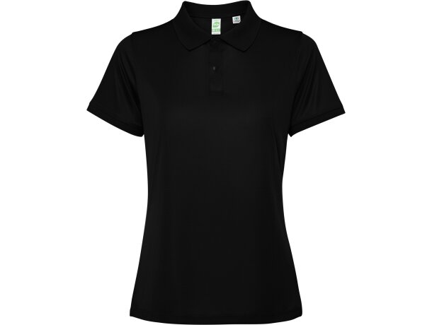 Polo Tormo Woman Roly de poliéster reciclado certificado GRS Negro detalle 9