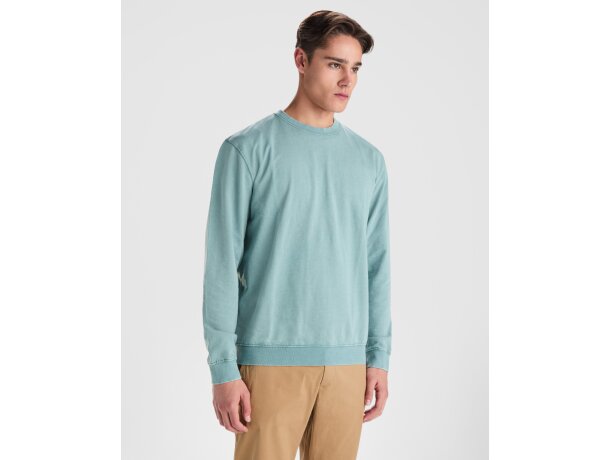 Sudadera Roly Jaya algodón 250 g/m² efecto lavado unisex Amarillo sweet lavado detalle 4