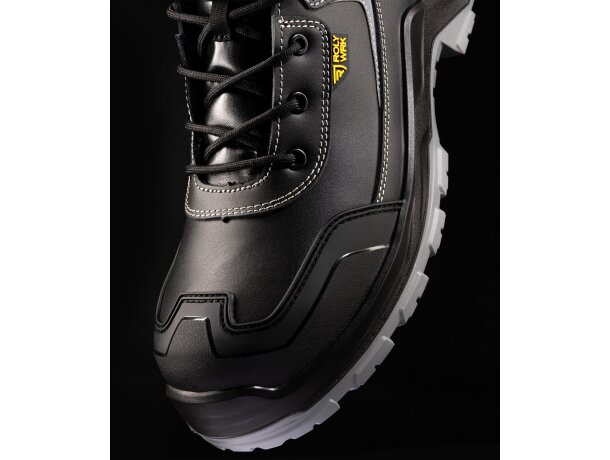 Zapato laboral Iron Roly con puntera de fibra de vidrio S3S Negro/plomo detalle 2